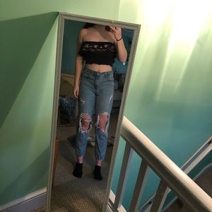 Navy blue floral tank top